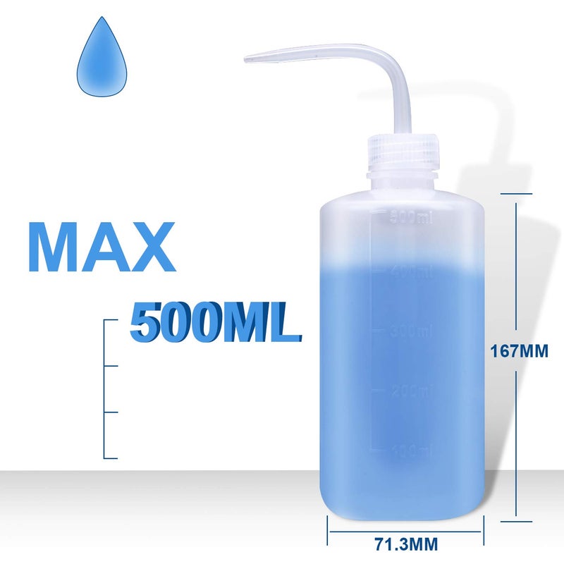 Young4us Wash bottle, 3 Pack LDPE Squeeze Bottles, Safe Plastic Low Density Polyethylene Watering Bottle Tattoo Wash Bottle with Narrow Mouth, for Chemistry, Industry, Lab & Gardening, 500, 250,150ml - Image 2